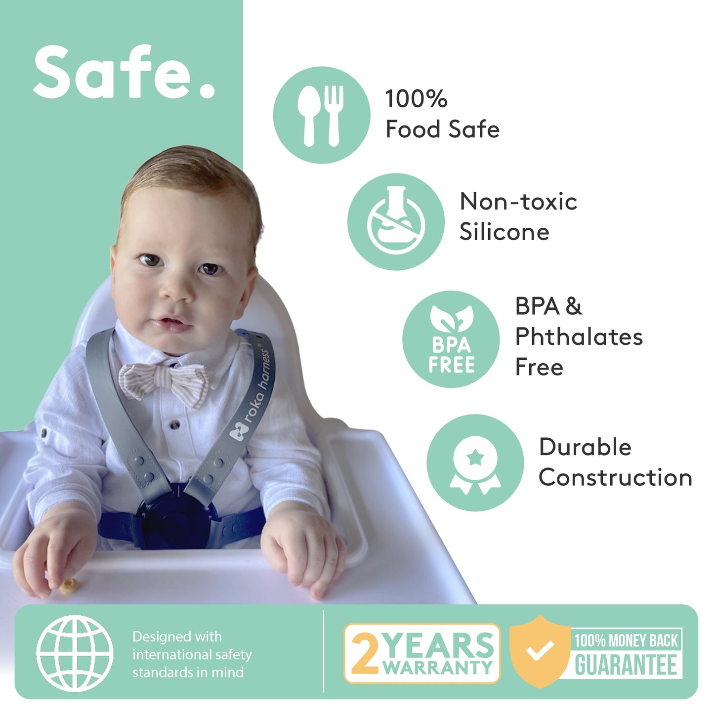 5 Point Roka Harness | Grey